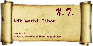 Némethi Tibor névjegykártya